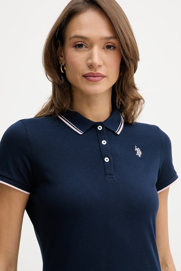 Bavlněné šaty U.S. Polo Assn. POLO DRESS námořnická modř WUP1312