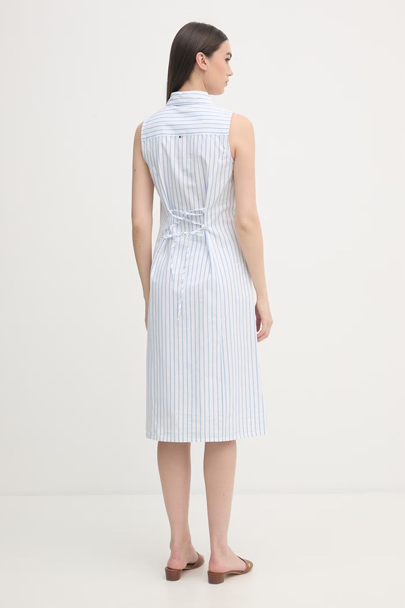 Abbigliamento U.S. Polo Assn. vestito in cotone SLEEVELESS TIE-BACK MIDI WUP2254 blu