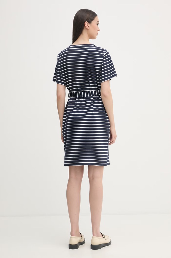 Îmbrăcăminte U.S. Polo Assn. rochie bumbac BOAT NECK BOXY SLEEVE STRIPE MIDI WUP2263 bleumarin