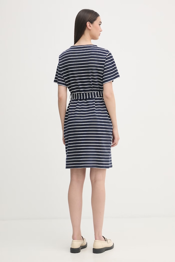 Îmbrăcăminte U.S. Polo Assn. rochie bumbac BOAT NECK BOXY SLEEVE STRIPE MIDI WUP2263 bleumarin