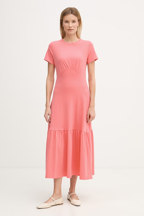 Бавовняна сукня Dkny casual помаранчевий DJ6D9175