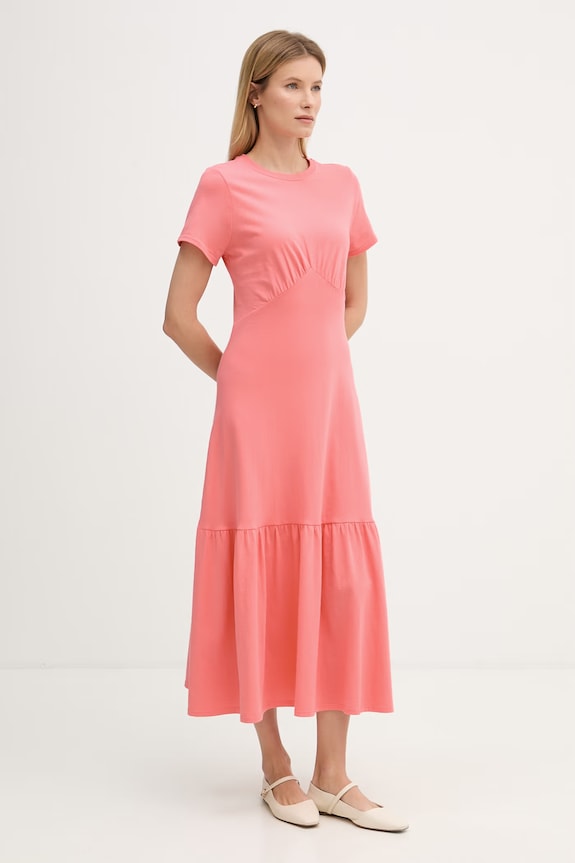 Бавовняна сукня Dkny DJ6D9175 помаранчевий SS26