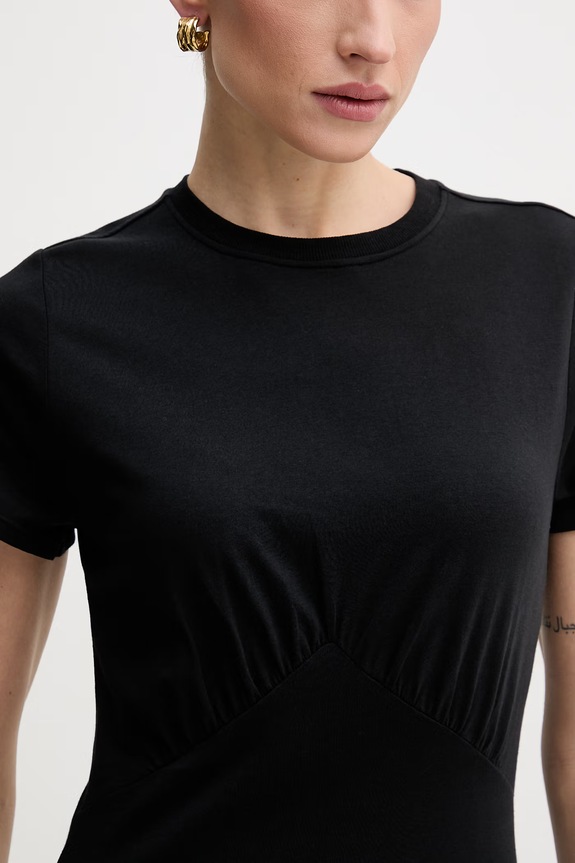 Βαμβακερό φόρεμα Dkny DJ6D9175 μαύρο