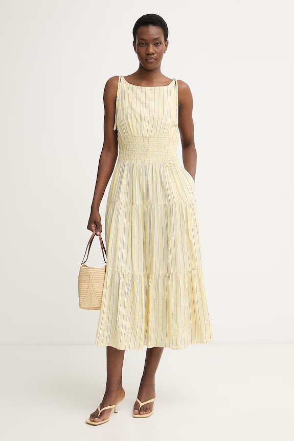 Tommy Hilfiger rochie de vară WW0WW51052 galben SS26
