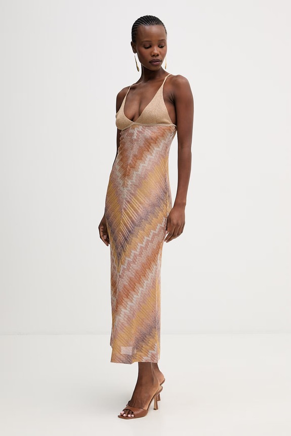 Missoni rochie DS26SG28.BR014S portocaliu SS26