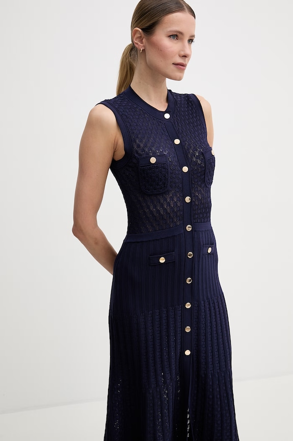 Gaudi rochie de vară cu vâscoză bleumarin 611FD13003