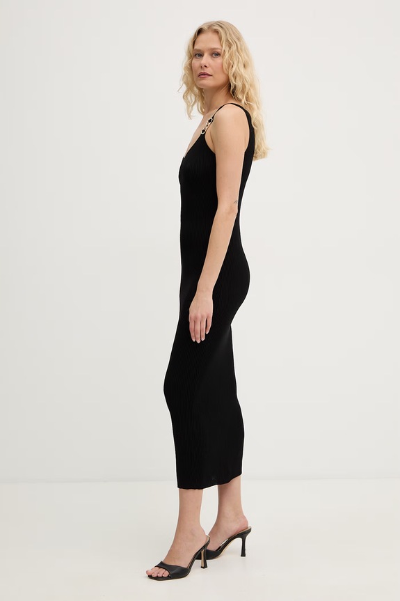 Just Cavalli φόρεμα με βισκόζη 80PAOM11.CMH51 μαύρο SS26