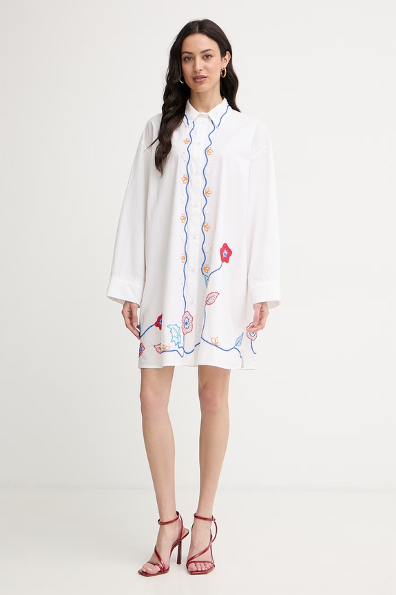 Forte Forte košeľové šaty bavlnené 14849.my.dress biela SS26