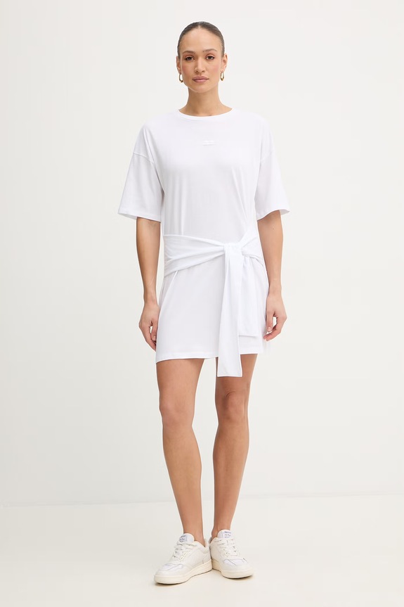 Armani Exchange rochie din bumbac XW002085.AF10356 alb SS26