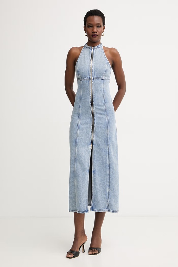Armani Exchange šaty rifľové modrá XW002261.AF21338