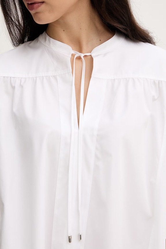 BOSS rochie din bumbac Dollână 50558465 alb