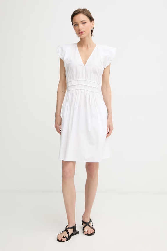 BOSS Orange rochie de vară din bumbac C Darico alb 50559093