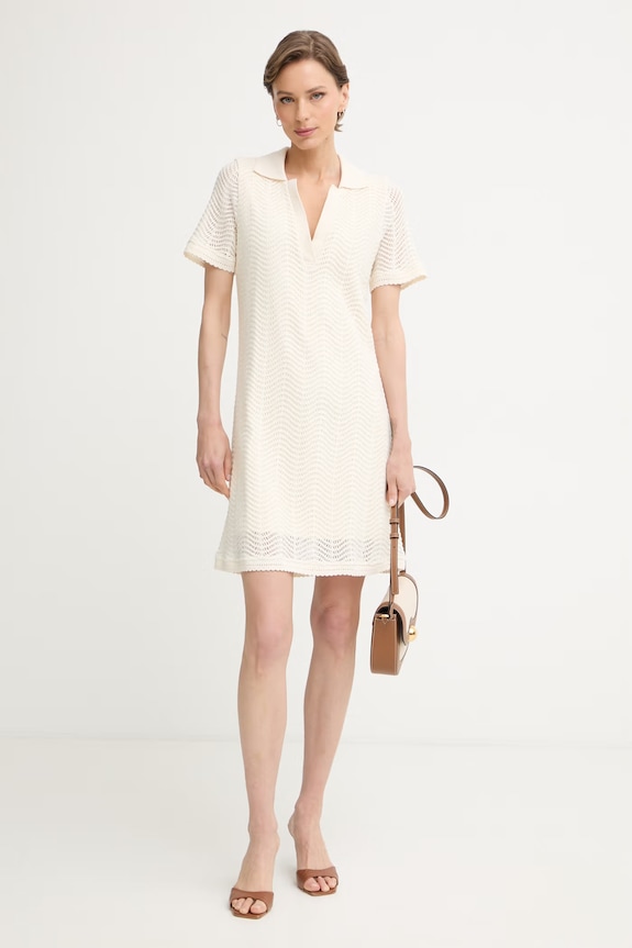 BOSS Orange φόρεμα με βαμβάκι C Eloa 50556367 μπεζ SS26