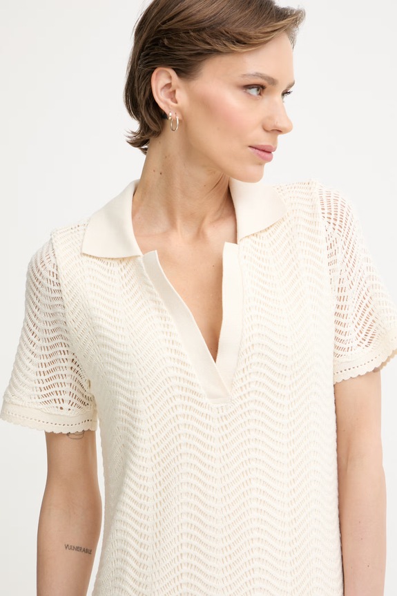 BOSS Orange φόρεμα με βαμβάκι C Eloa μπεζ 50556367