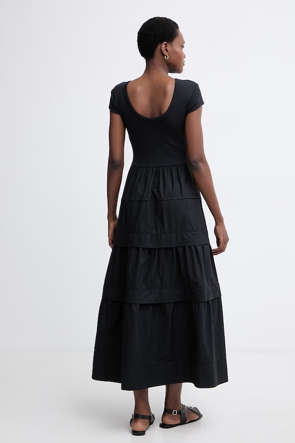 Îmbrăcăminte BOSS Orange rochie evazată din bumbac cu elastan C Enight 50556386 negru