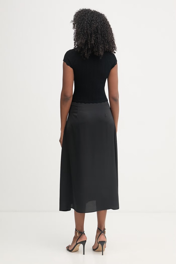 Îmbrăcăminte BOSS Orange rochie cu vâscoză C Ficella 50559806 negru
