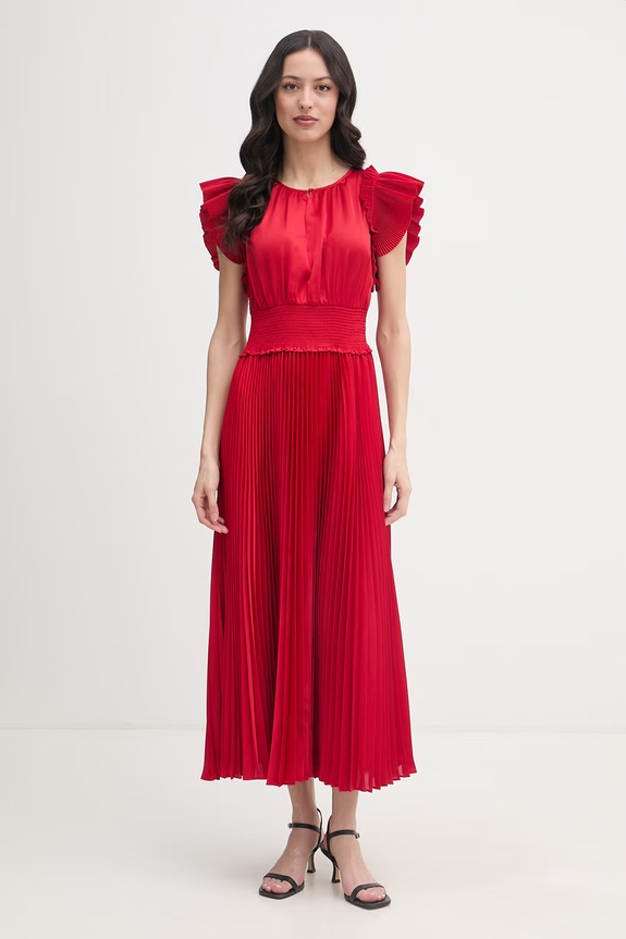 Joop! sukienka plisowana czerwony 30100585