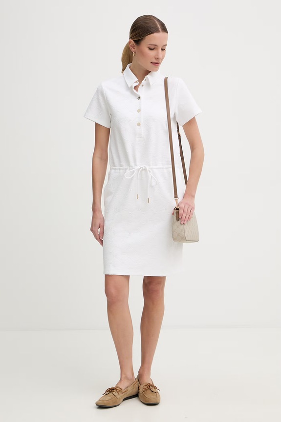 Joop! rochie cu adaos de bumbac 30102140 alb SS26