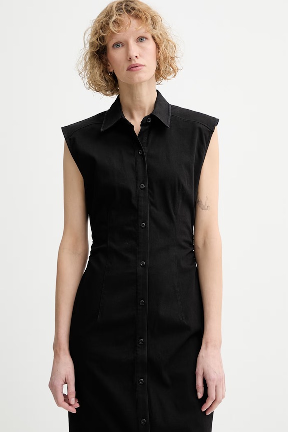 rag & bone rochie cu bumbac Leah negru RJ7725H3FBL