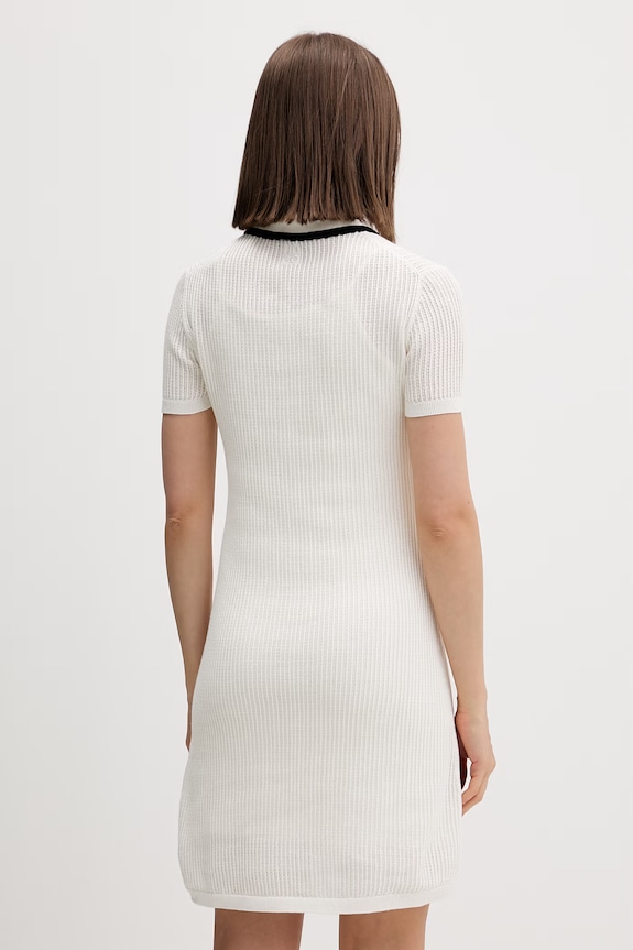 Îmbrăcăminte HUGO rochie tricotată din bumbac Slysy 50557776 bej