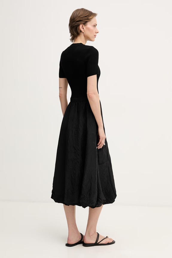 Oblačila DKNY balonasta obleka viskozna P6AUAB70 črna