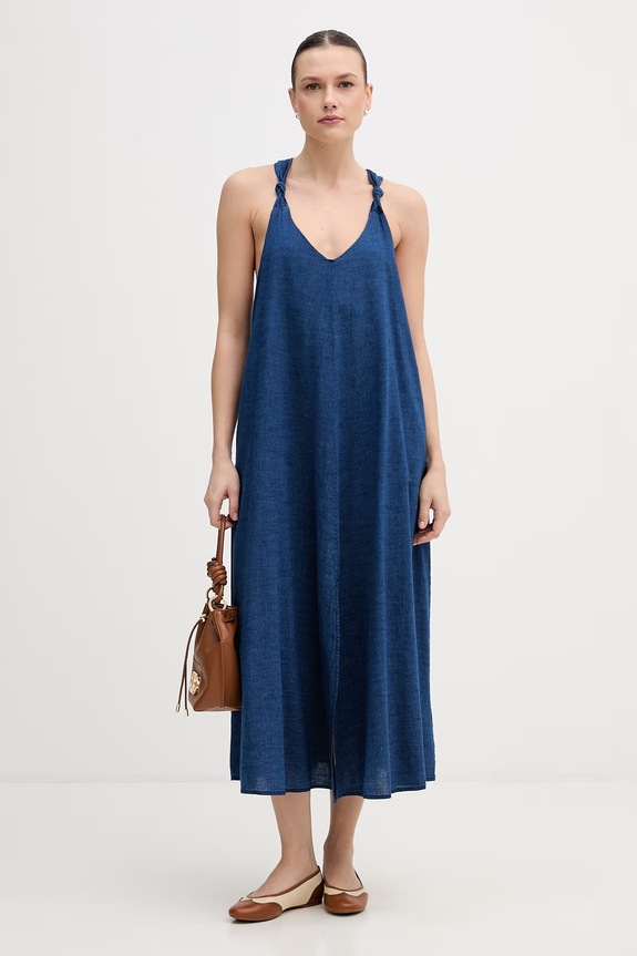 Dkny sukienka bawełniana DJ6D9188 niebieski SS26