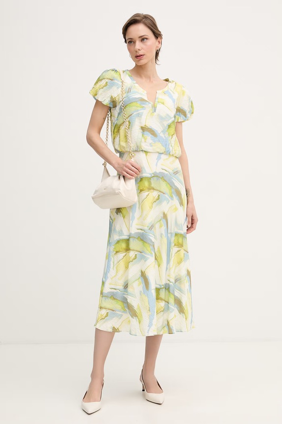 DKNY Καλοκαιρινό φόρεμα με βισκόζη P6BB7EEU μπλε SS26