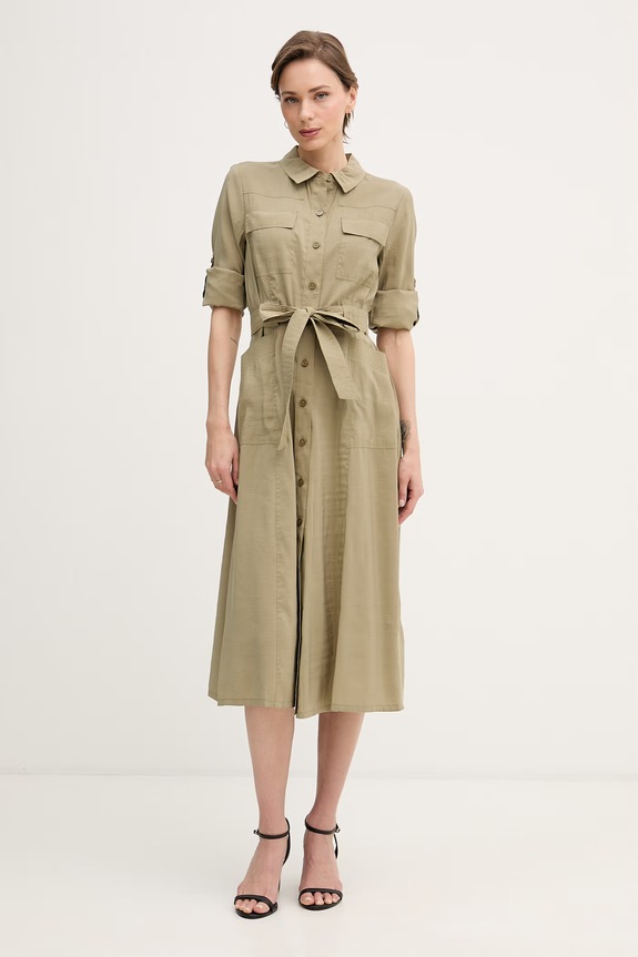 DKNY srajčna obleka modalna zelena P6BBTE77