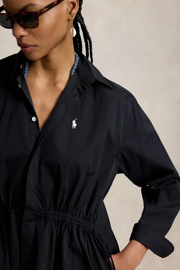 Polo Ralph Lauren rochie din bumbac MW CTN PW-WVN-DRESSES negru 211B19986002