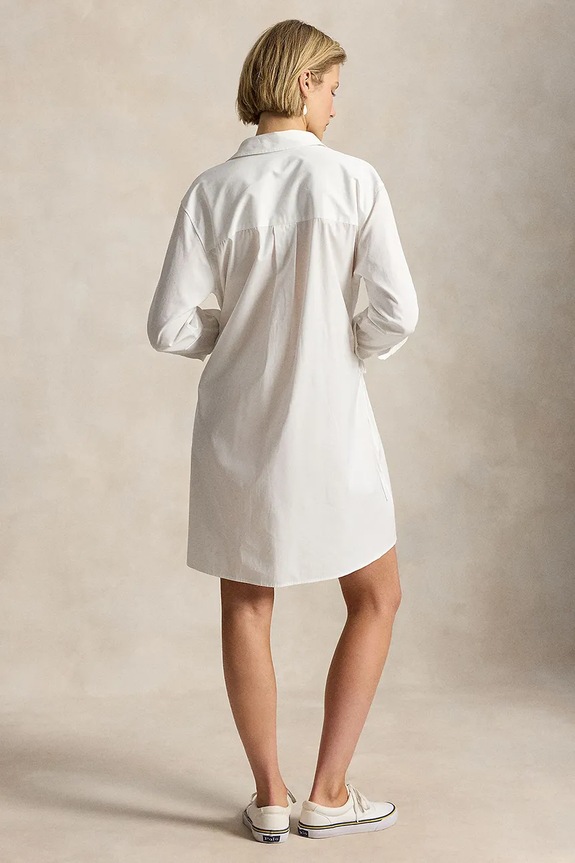 Polo Ralph Lauren košilové šaty bavlněné MW CTN PW-WVN-DRESSES 211B19986003 bílá SS26