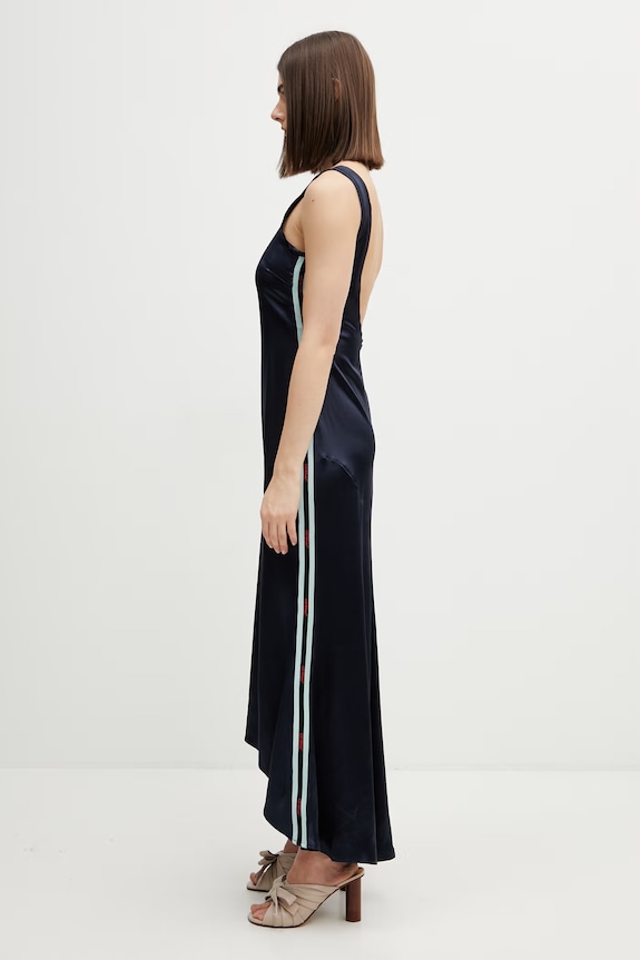Off-White Rochie lenjerie intimă simplă cu vâscoză 2DB56NS26FAB001 bleumarin SS26
