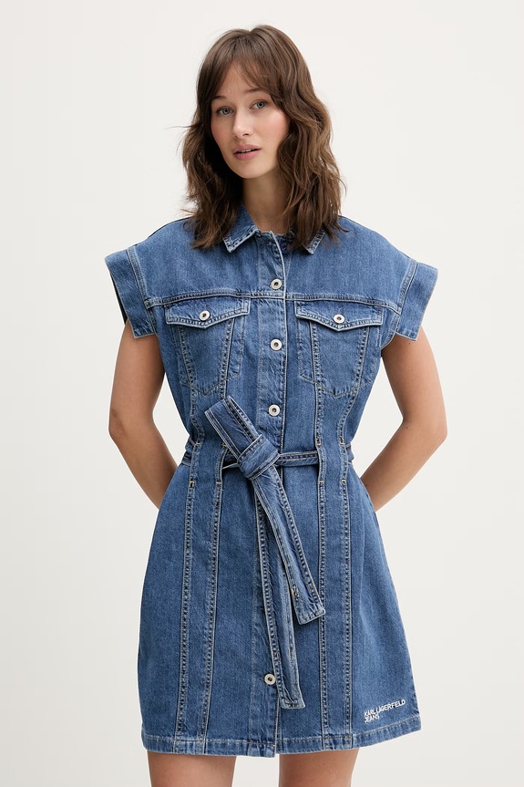 Karl Lagerfeld Jeans rochie jeans fixat albastru B2W13054