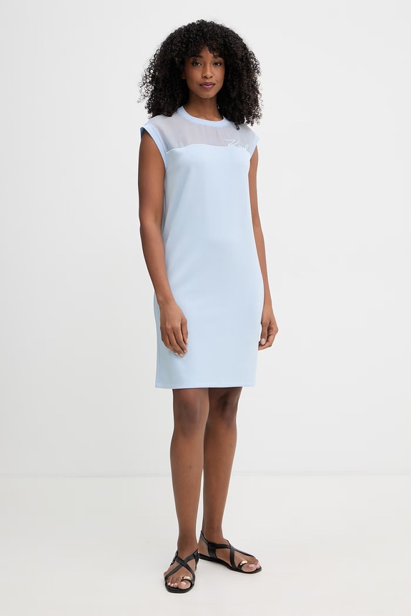 Karl Lagerfeld sukienka z wiskozą B2W13033 niebieski SS26