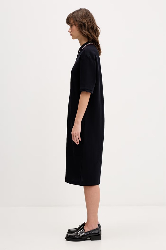 Fred Perry rochie din bumbac D2173 bleumarin SS26