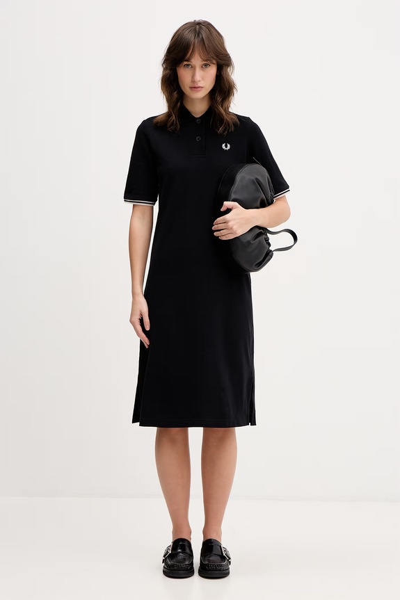 Fred Perry sukienka bawełniana D2179 czarny