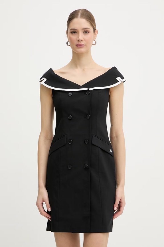 Karl Lagerfeld haljina s dodatkom vune crna B2W13002