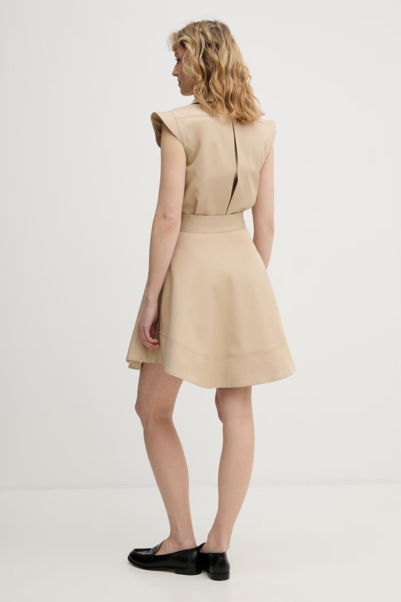 Karl Lagerfeld sukienka rozkloszowana B2W13013 beżowy SS26
