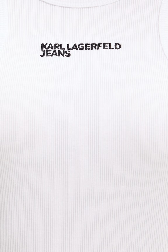 Karl Lagerfeld Jeans sukienka letnia bawełniana z elastanem B2W13046 biały