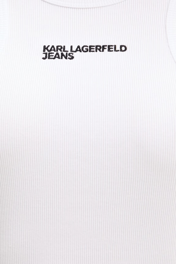 Karl Lagerfeld Jeans sukienka letnia bawełniana z elastanem B2W13046 biały