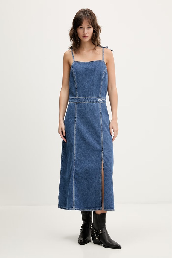 Karl Lagerfeld Jeans rochie jeans midi albastru B2W13055