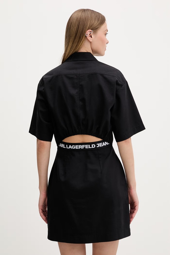 Îmbrăcăminte Karl Lagerfeld Jeans rochie tip cămașă din bumbac B2W13035 negru