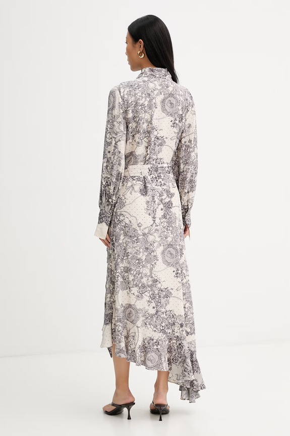 Îmbrăcăminte blugirl Blumarine rochie asimetrică cu vâscoză RA6127.T523A bej
