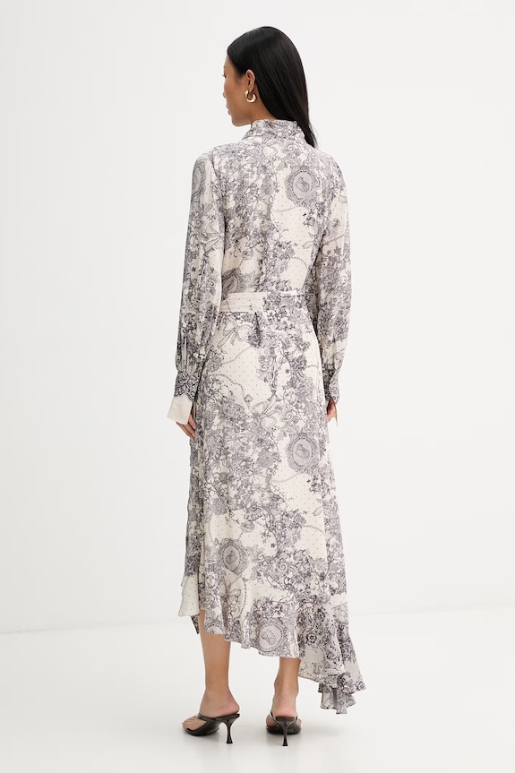 Îmbrăcăminte blugirl Blumarine rochie asimetrică cu vâscoză RA6127.T523A bej