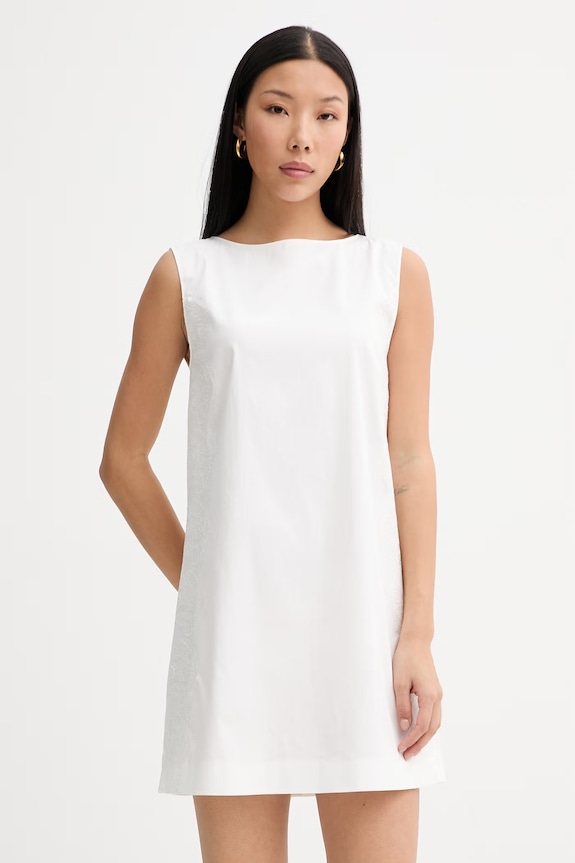 blugirl Blumarine rochie cu bumbac alb RA6194.T544A