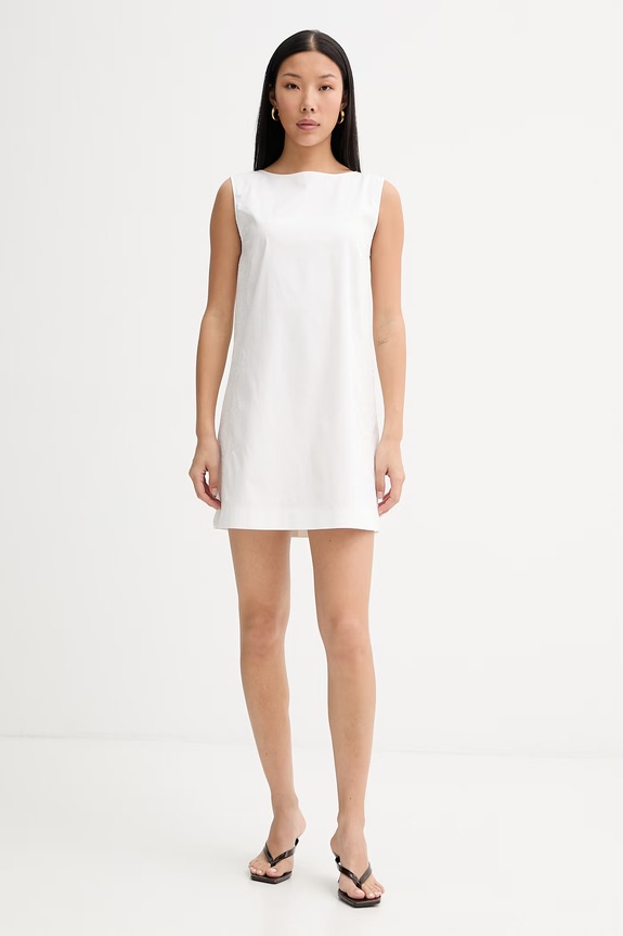 blugirl Blumarine rochie cu bumbac RA6194.T544A alb SS26