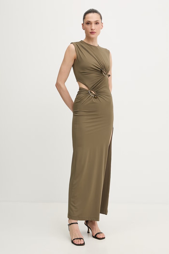 Bardot rochie maxi verde 60289DB