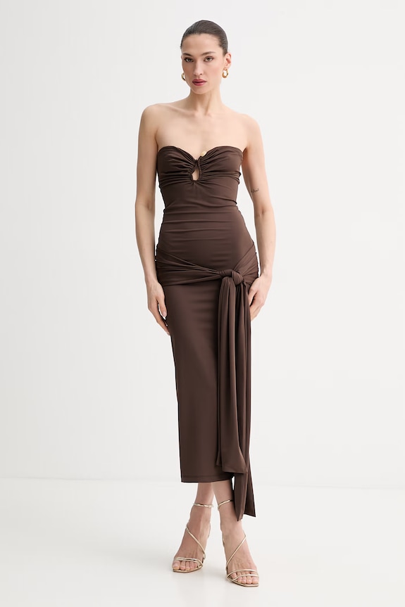 Bardot sukienka brązowy 60310DB