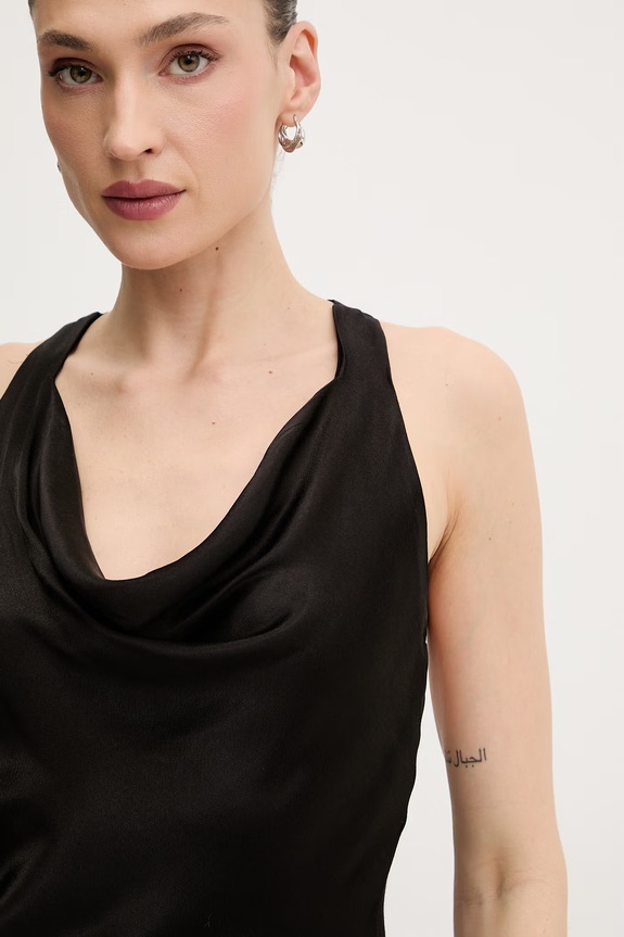 Bardot rochie din viscoză negru 60356DB