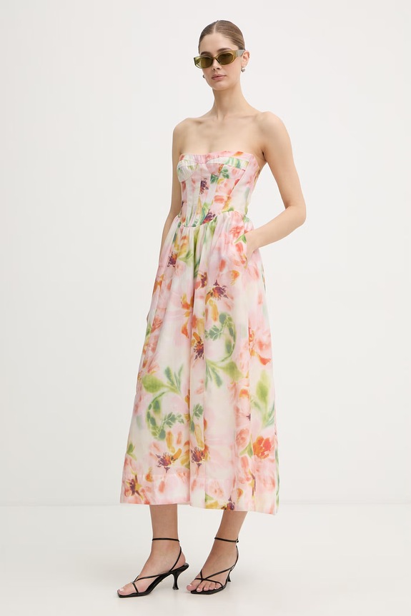 Bardot poletna obleka z lyocellom 59963DB1 zelena SS26