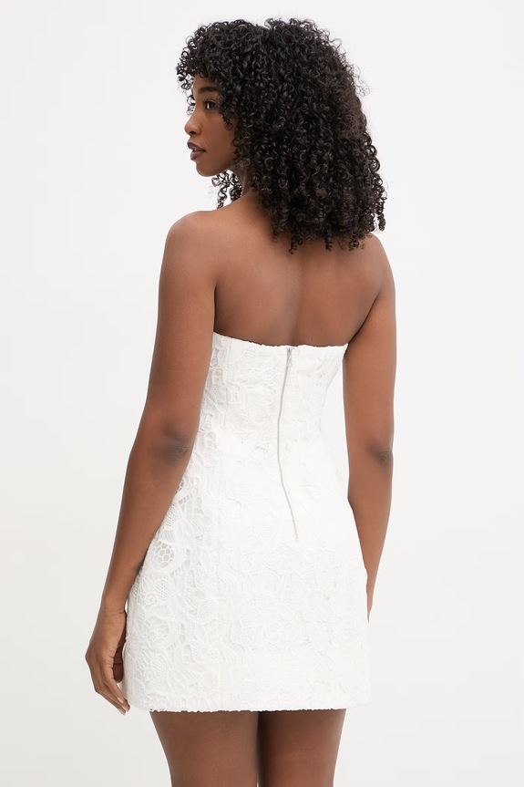 Odzież Bardot sukienka gorsetowa koronkowa 60099DB4 beżowy